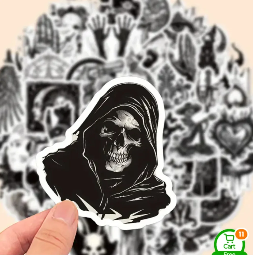 Skull evil smiley faces sticker diy bundle